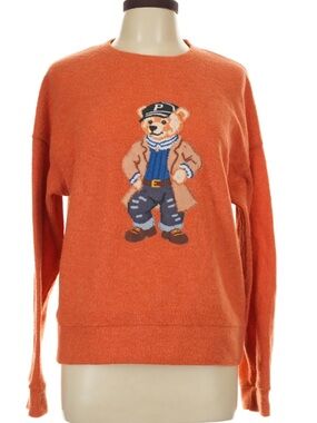 Preppy Bear Graphic Sweater | Polo Inspired | Cozy Stretch Knit | Size L